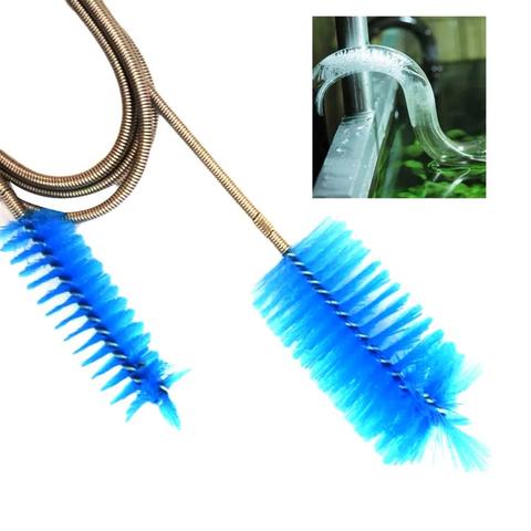 Brosse de nettoyage de Tube d'acier inoxydable simple Double extrémité Flexible Aquarium réservoir de poissons filtre pompe tuyau brosses nettoyeur ► Photo 1/6