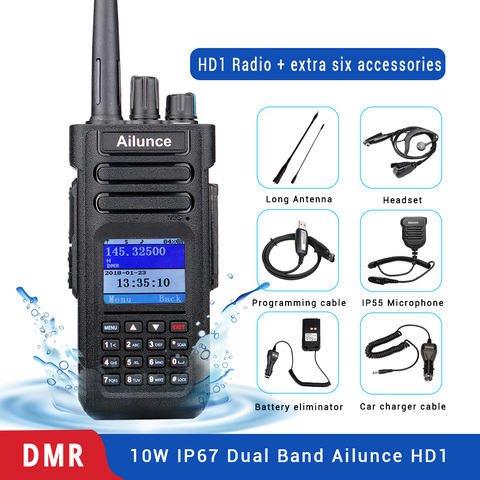 Rechapé Ailunce HD1 DMR Radio numérique talkie-walkie jambon Radio Amateur GPS DMR VHF UHF double bande DMR radiocommunicateur bidirectionnel ► Photo 1/6