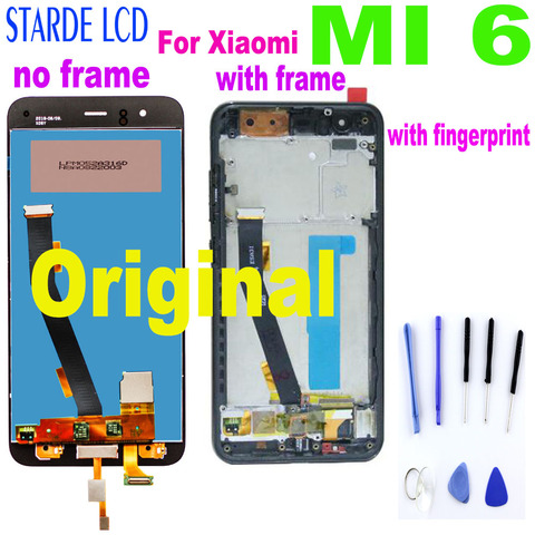 Écran tactile LCD de remplacement avec châssis, 100% pouces, pour Xiaomi MI 6, 5.15 Original ► Photo 1/6