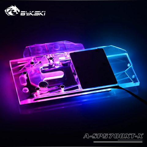 Bykski – bloc d'eau pour Sapphire RX 5700 XT Pulse MSI RX5700XT, carte GPU AMD, couverture complète, Support en cuivre A-RGB/rvb ► Photo 1/6