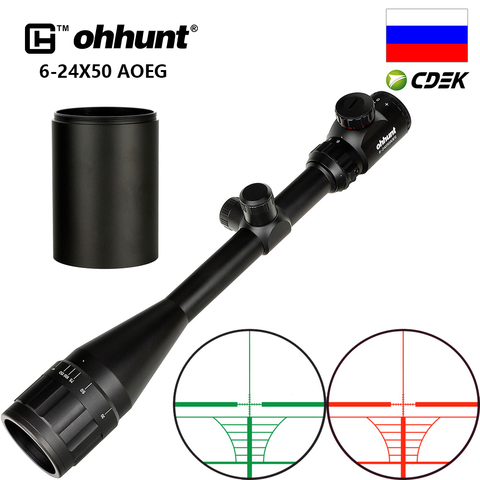 Chasse ohhunt 6-24x50 AOEG télémètre réticule portée de fusil avec parasol tactique optique vues tir lunette de visée ► Photo 1/6