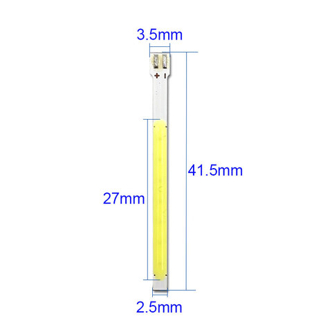 Bande lumineuse LED COB, 25x7mm, 3V 3.7V 5V 1W, puce 3000K 6000K, lumière blanche chaude et froide, petite lampe pour bricolage ► Photo 1/6