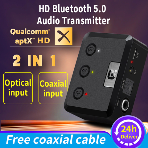 Transmetteur audio sans fil bluetooth 5.0 aptX HD ll, Coaxial optique 3.5mm, Aux RCA, adaptateur récepteur Audio, double lien TV PC, MR275 ► Photo 1/6