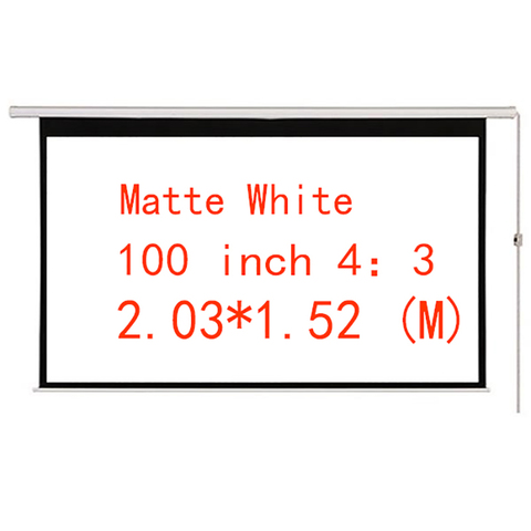 Thinyou 100 inche 4:3 écran de Projection électrique sans fil et filaire télécommande blanc mat pour LED LCD HD film motorisé ► Photo 1/1