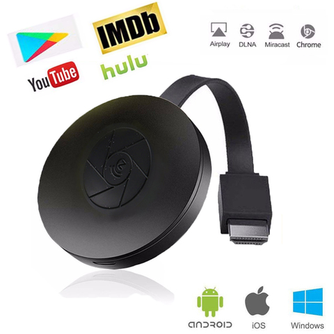 Nouveau HD 1080p WiFi affichage Dongle YouTube AirPlay Miracast bâton de télévision pour Google 2 3 Chrome Crome moulé Cromecast 2 ► Photo 1/6