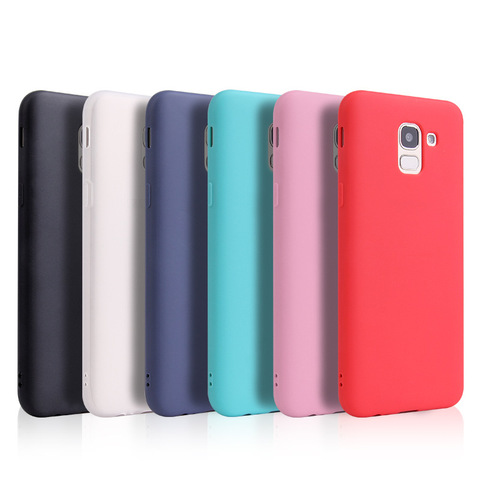 Coque mate pour Samsung Galaxy A6 A8 Plus J6 J8 2022 J4 Plus 2022 S8 S9 S10 S20 Plus S20 couverture Silicone couleur bonbon Ultra douce ► Photo 1/6