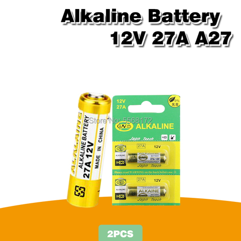 Lot de 2 piles alcalines 27A A27 12V, 27AE 27MN, pour alarme, télécommande, voiture, jouets ► Photo 1/6