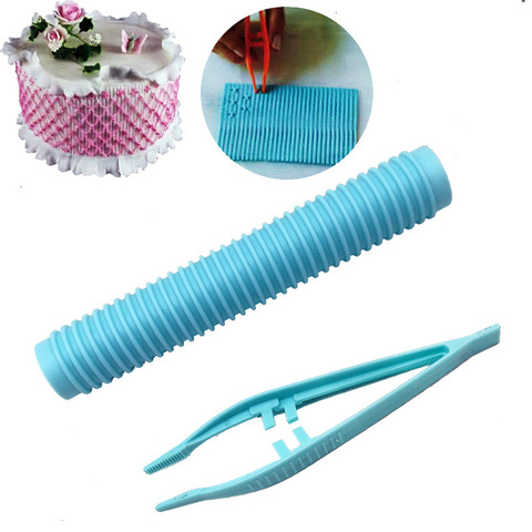 2pcs de rouleau de Clip outil de dentelle de gâteau, moule de Biscuit, coupeur de Fondant de sucre, décoration de gâteau, moule de coupe, outils pour pâtisserie de Cupcake ► Photo 1/5