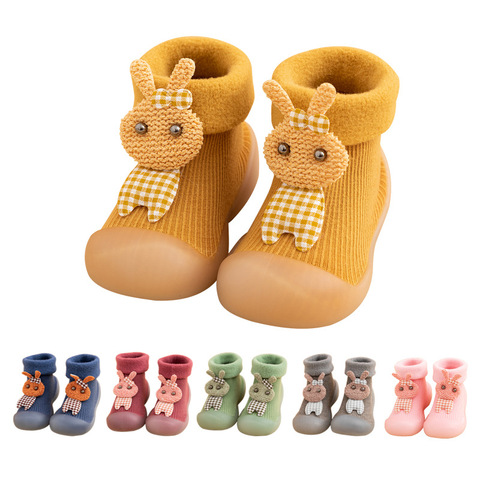 Semelle en caoutchouc souple pour enfants, chaussures de bébé garçon, chaussons en tricot antidérapants pour les premiers pas des filles ► Photo 1/6