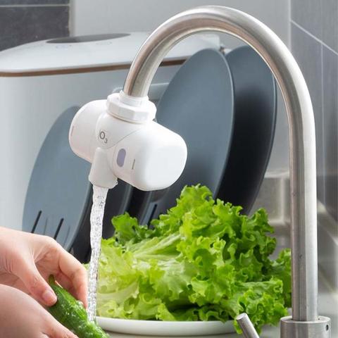 Purificateur d'eau pour robinet de cuisine, filtre à eau O3, générateur d'ozone auto-alimenté, lave-fruits et légumes ► Photo 1/6