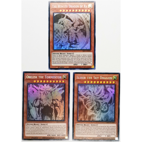 Yu Gi Oh le Dragon ailé de Ra anglais LED7 gris bricolage jouets loisirs passe-temps objets de Collection jeu Collection Anime cartes ► Photo 1/5