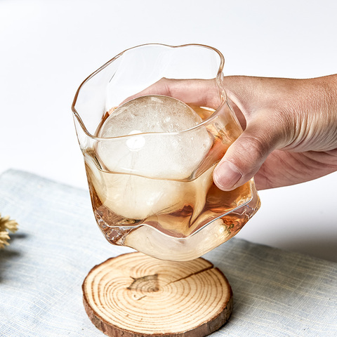 Verres à Whisky de forme déformée créative, 2 pièces, 250ml, verre à eau, à jus, à l'ancienne, livraison gratuite ► Photo 1/6