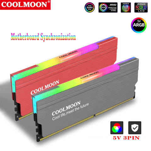 Radiateur de refroidissement de mémoire pour DDR3/DDR4, rvb, couleur, synchronisation ARGB ► Photo 1/6