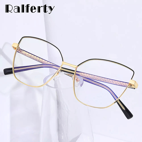 Ralferty – lunettes Anti-bleu pour femmes, monture rétro œil de chat, pour myopie, sur Prescription, pour ordinateur ► Photo 1/6