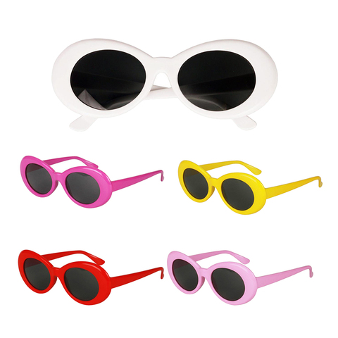 Vintage audacieux Mod épais ovale lunettes de soleil Chic Clout lunettes lunettes fête Costume nouveauté lunettes de soleil Cool Kurt Cobain lunettes ► Photo 1/6