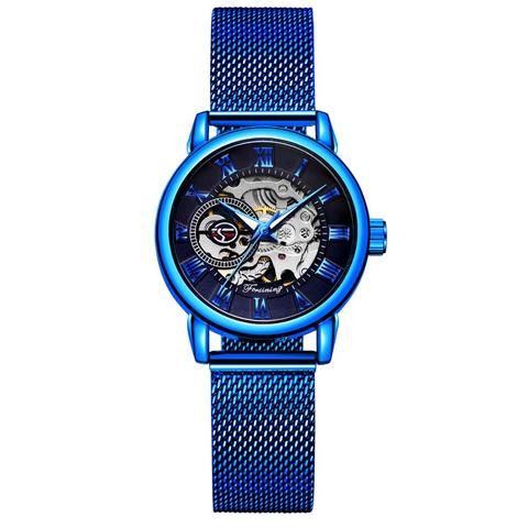 FORSINING bleu élégant femmes montres marque de luxe squelette mécanique montre-bracelet Simple décontracté dames horloge zegarek damski 2022 ► Photo 1/6