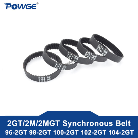 POWGE 2MGT 2M 2GT courroie de distribution synchrone longueur de pas 96/98/100/102/104mm largeur 3/6/9/15mm dents 48 49 50 51 52 ceinture GT3 fermée ► Photo 1/6