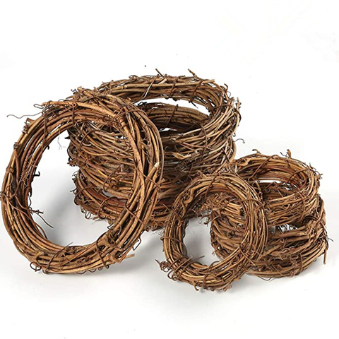 Guirlande de couronne de branches de vigne pièces/lot naturelle, pour bricolage, artisanat, rotin, porte d'entrée murale suspendue, fête de vacances ► Photo 1/6