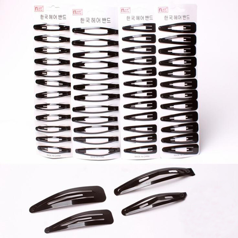 Barrettes à cheveux géométriques noires, épingles BB, outils de coiffure, mode, accessoires pour femmes et filles, couvre-chef, 2 tailles ► Photo 1/6