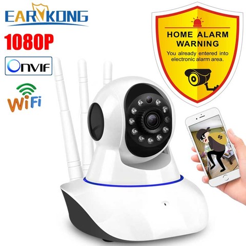 Caméra de surveillance IP Wifi HD 1080P, dispositif de sécurité domestique sans fil, avec tête vibrante, avec application Android et IOS, garantie de 2 ans ► Photo 1/6