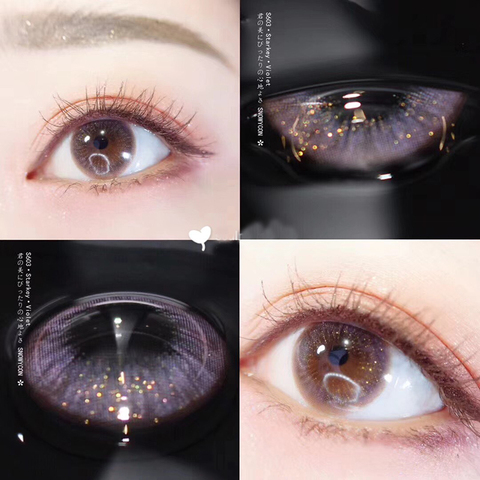 2 pièces/paire Bonbons ciel Étoilé Couleur Annuelle Couleur Lentilles De Contact Cosmétiques Agrandir Élève Lentilles de Contact Couleur des Yeux 4 Styles ► Photo 1/6