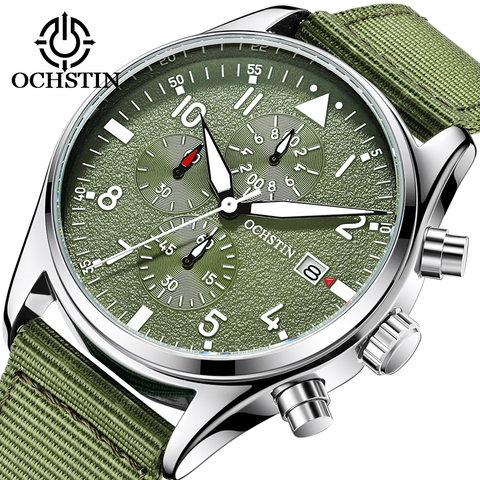 OCHSTIN sport hommes montres pour homme 2022 Top marque de luxe pilote homme montres étanche Original Quartz chronographe horloge ► Photo 1/6