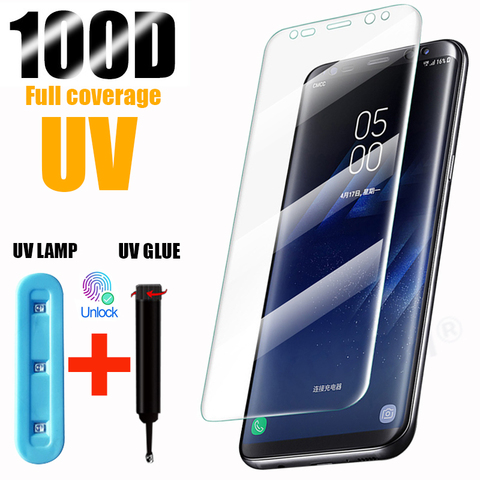 Verre trempé UV pour Samsung Galaxy S10 Plus verre S9 S8 protecteur d'écran S20 Ultra S10e S 9 8 10 e Note 9 10 s10 lite protéger ► Photo 1/6