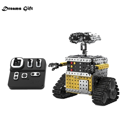Télécommande blocs assemblage Robot 2.4G 10CH bricolage acier intelligent évitement d'obstacles marche RC Robot jouet pour enfants Robot jouets ► Photo 1/6