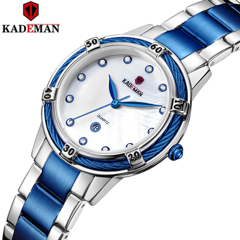 KADEMAN – montre-bracelet étanche en cuir pour femmes, marque de luxe, à Quartz, tendance ► Photo 1/6