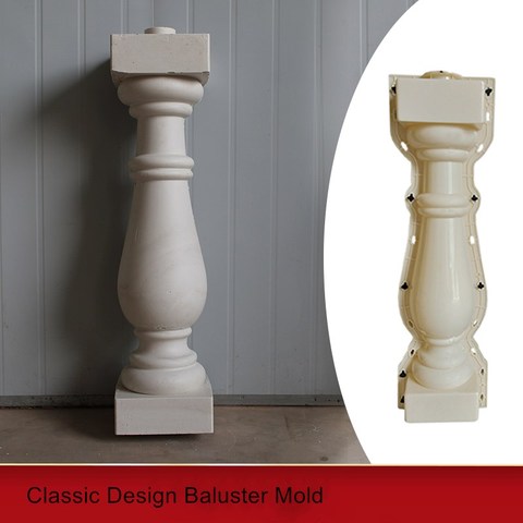 Réutilisable fort ABS conception classique belle bouteille ronde forme balcon jardinage béton magnifique préfabriqué balustre plastique moule ► Photo 1/6