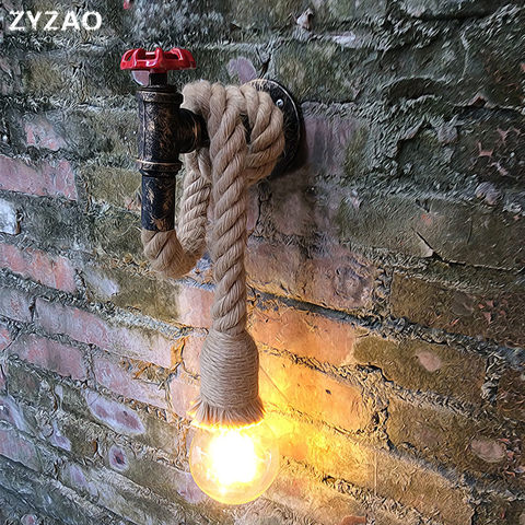 Industriel Vintage Loft luminaires muraux créatif rétro tuyau d'eau applique murale café Restaurant barre escalier couloir lampes ► Photo 1/6