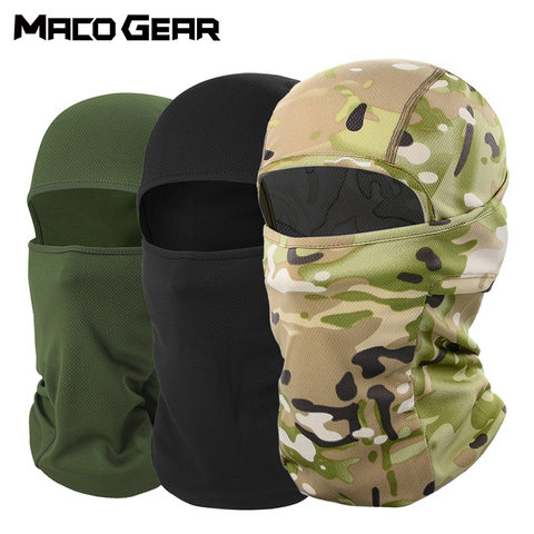 Cagoule tactique militaire cyclisme couverture complète masque de Ski écharpe camouflage noir Sport de plein air vélo randonnée chapeau hommes femmes été ► Photo 1/6