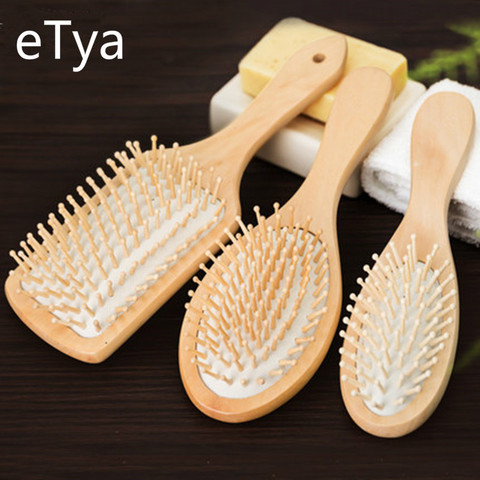 Peigne en bois professionnel, à palettes, accessoire en bambou, brosse de Massage pour la perte de cheveux, soins du cuir chevelu, 1 pièce ► Photo 1/6