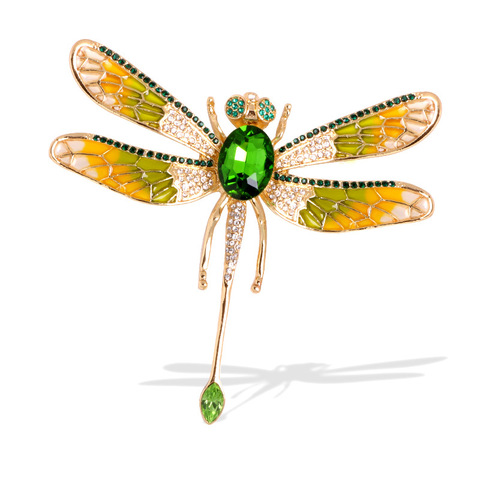Wuli & baby – grandes broches libellule en émail pour femmes, 6 couleurs, strass exagéré, fête, Banquet, décontracté, cadeaux ► Photo 1/6