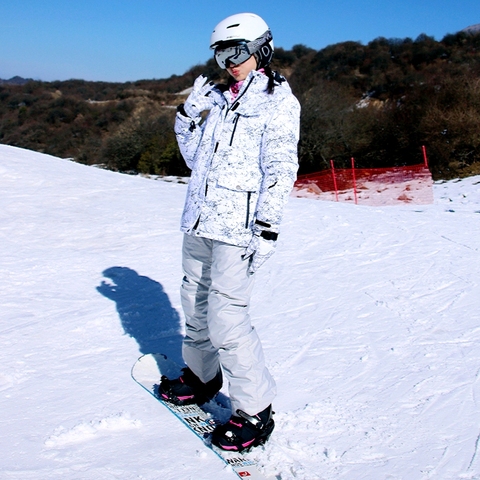 Combinaison de Ski russe pour homme et femme, ensemble chaud, noir, blanc, vêtements d'extérieur, snowboard, imperméable ► Photo 1/6