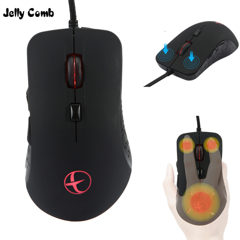 Jelly Comb Wired Warmer Heated Mouse for Laptop Notebook Programmable 6 Buttons Gaming Mouse 2400 DPI Adjustable Mouse for Gamer ► Photo 1/6