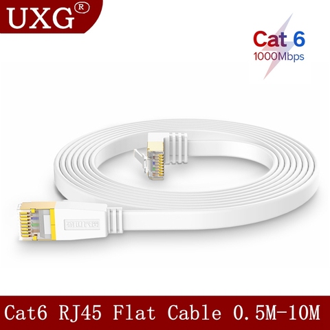 Câble Ethernet plat 90 degrés RJ45 Cat6 Lan, cordon de raccordement pour Modem routeur TV panneau de raccordement PC et ordinateur portable ► Photo 1/6