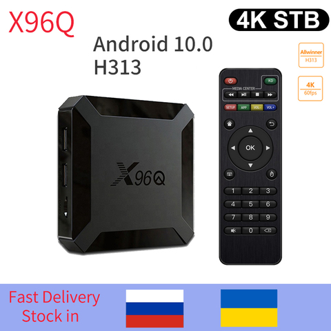 X96Q Android 10.0 TV Box Allwinner H313 Quad Core 4k 3D 2GB 16GB 2.4G wifi lecteur multimédia H.265 décodeur intelligent pk X96 MINI ► Photo 1/5