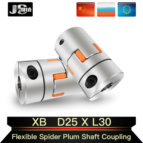 XB25 L30 – coupleur flexible à mâchoires en aluminium, connecteur de moteur de couplage BW, tampon en caoutchouc solide 4/5/6/6.35/8/10/12mm, D25 L30 ► Photo 1/6