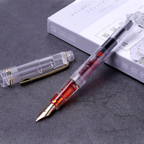 Stylo à plume classique en résine plastique Transparent, cadeau de héros de haute qualité, papeterie à encre, fournitures scolaires et de bureau ► Photo 1/6