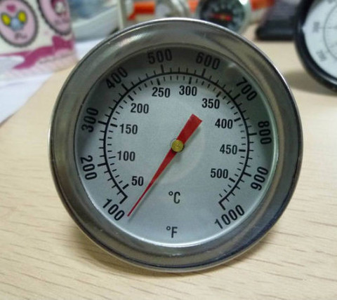 Thermomètre bimétallique à double jauge, ustensile de cuisson, ustensile de cuisson en acier inoxydable pour barbecue, fumoir, outils de cuisson à 500 degrés ► Photo 1/3