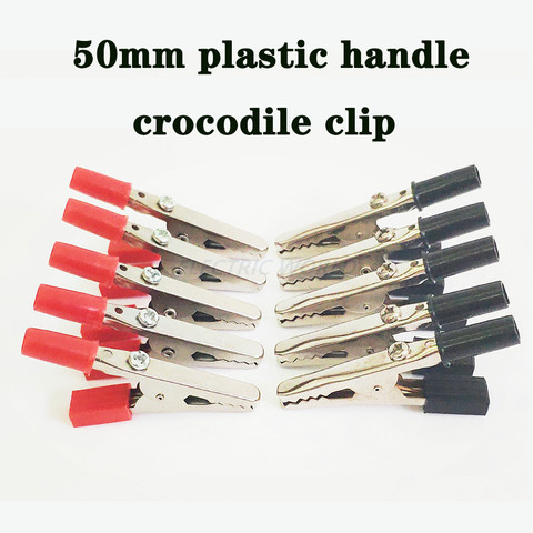 Lot de Clips Crocodile, 50mm, pour sonde de Test, Clips Crocodile en métal, connecteur de prise de batterie, 2 à 10 pièces/lot ► Photo 1/5