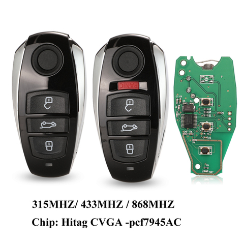 Jingyuqin pour VW Volkswagen Touareg 2010-2014 HitagCVGA PCF7945AC puce 315Mhz 433Mhz 868Mhz Smart télécommande voiture clé Fob 3/4 boutons ► Photo 1/5