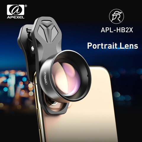 APEXEL HD 2x téléobjectif Portrait professionnel téléphone portable caméra téléobjectif pour iPhone Samsung Android Smartphone HB-2X ► Photo 1/6