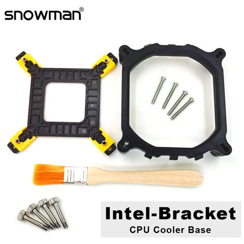 Bonhomme de neige ventilateur refroidisseur de processeur support de radiateur support pour Intel LGA 2011 775 1200 1150 1151 1155 1156 1366 Socket radiateur Base de refroidissement ► Photo 1/6