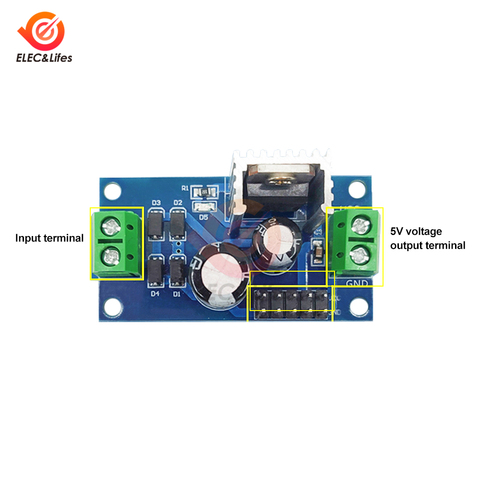 Stabilisateurs de tension à trois bornes, Module d'alimentation électrique abaisseur, sortie Max 1,2 a, LM7806 LM7805 LM7809 LM7812 ► Photo 1/6