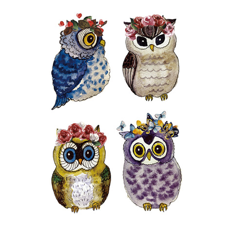Patch de fleurs de hibou en fer sur transfert d'animaux, autocollants sur vêtements pour t-shirts, transferts de chaleur, bricolage, Appliques en vinyle ► Photo 1/5