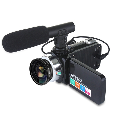 Professionnel 24MP caméscope numérique caméra vidéo Vision nocturne 3 pouces LCD écran tactile 18x numérique Zoom caméra enregistreur ► Photo 1/6