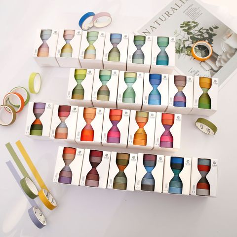 24 termes solaires série décorative adhésif Washi ruban ensemble couleur Pure ruban de masquage autocollants artisanat outils pour Scrapbooking papeterie ► Photo 1/6