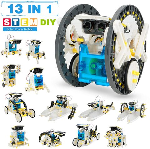 13 en 1 Kits de robots solaires jouets éducatifs tige technologie apprentissage bloc vaisseau spatial robotique dinosaure jouet pour enfants enfants cadeaux ► Photo 1/6